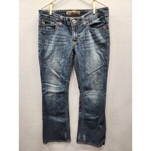 Big Star Jeans Women's‎ 31R Blue Sweet Ultra Low Rise Boot Flare Western Cowgirl